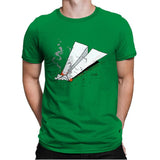 Paper Plane On Fire - Mens Premium T-Shirts RIPT Apparel Small / Kelly Green