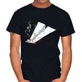 Paper Plane On Fire - Mens T-Shirts RIPT Apparel Small / Black