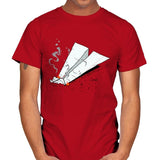 Paper Plane On Fire - Mens T-Shirts RIPT Apparel Small / Red