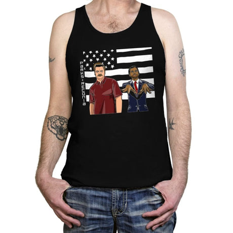 Parks and Reconia - Tanktop Tanktop RIPT Apparel X-Small / Black