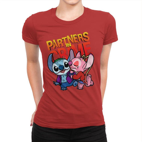 Partners in Crime - Womens Premium T-Shirts RIPT Apparel Small / Red
