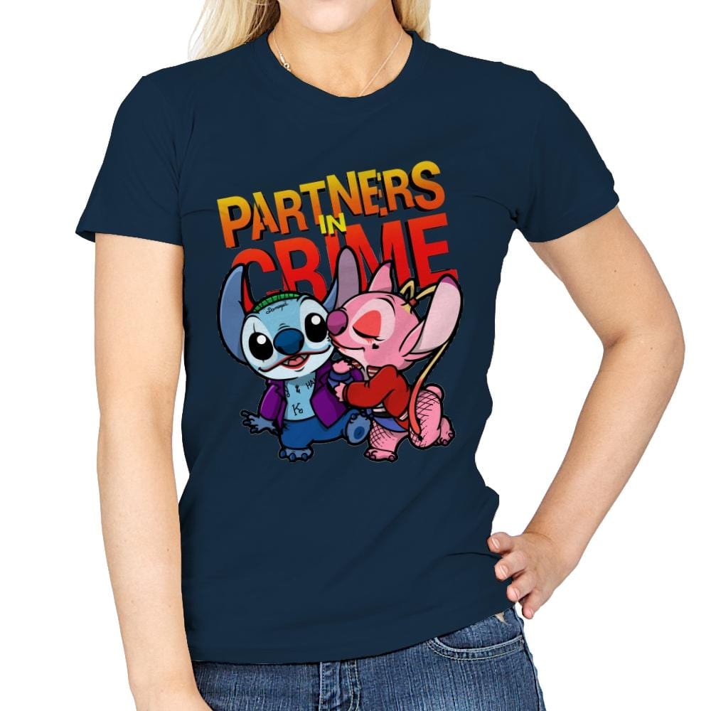 Partners in Crime - Womens T-Shirts RIPT Apparel Small / Navy