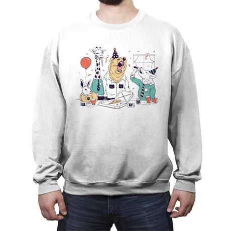 Party Animals! - Crew Neck Sweatshirt Crew Neck Sweatshirt RIPT Apparel Small / White