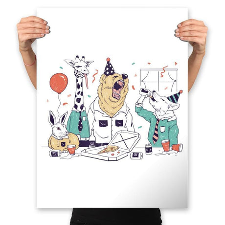 Party Animals! - Prints Posters RIPT Apparel 18x24 / White