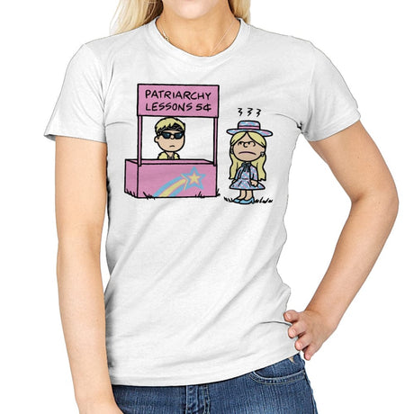 Patriarchy Lessons! - Womens T-Shirts RIPT Apparel Small / White