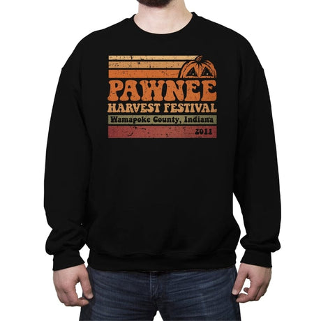 Pawnee Harvest Festival - Crew Neck Sweatshirt Crew Neck Sweatshirt RIPT Apparel Small / Black