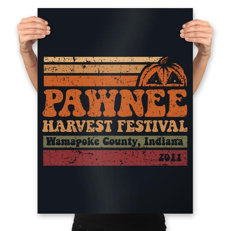 Pawnee Harvest Festival - Prints Posters RIPT Apparel 18x24 / Black