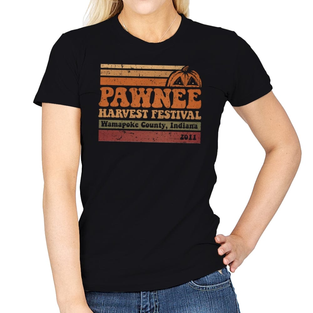 Pawnee Harvest Festival - Womens T-Shirts RIPT Apparel Small / Black
