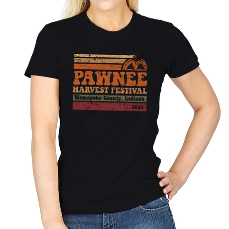 Pawnee Harvest Festival - Womens T-Shirts RIPT Apparel Small / Black