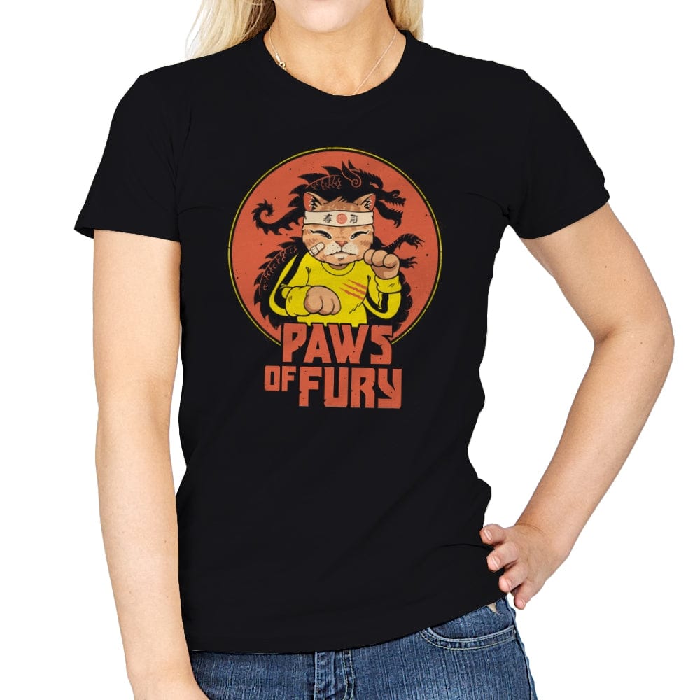 Paws of Fury - Womens T-Shirts RIPT Apparel Small / Black