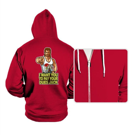 Pay Your Dues - Hoodies Hoodies RIPT Apparel Small / Red