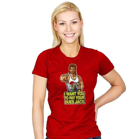 Pay Your Dues - Womens T-Shirts RIPT Apparel Small / Red