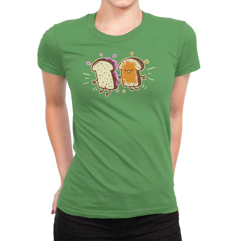PB & J - Womens Premium T-Shirts RIPT Apparel Small / Kelly