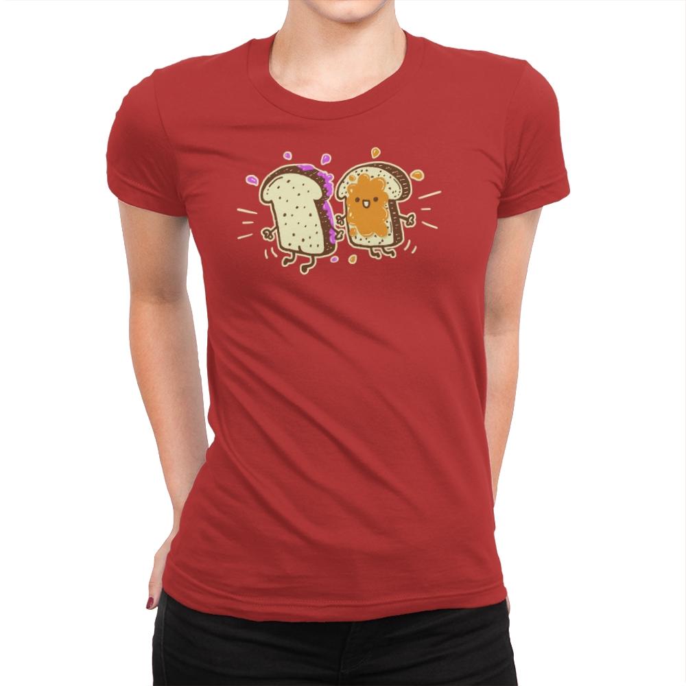 PB & J - Womens Premium T-Shirts RIPT Apparel Small / Red