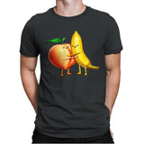 Peach and Banana Cute Friends - Mens Premium T-Shirts RIPT Apparel Small / Heavy Metal