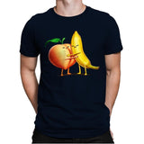 Peach and Banana Cute Friends - Mens Premium T-Shirts RIPT Apparel Small / Midnight Navy