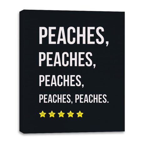 Peaches, Five Stars - Canvas Wraps Canvas Wraps RIPT Apparel 16x20 / Black