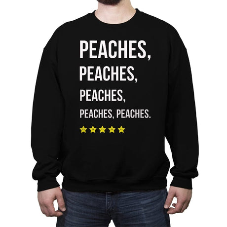 Peaches, Five Stars - Crew Neck Sweatshirt Crew Neck Sweatshirt RIPT Apparel Small / Black
