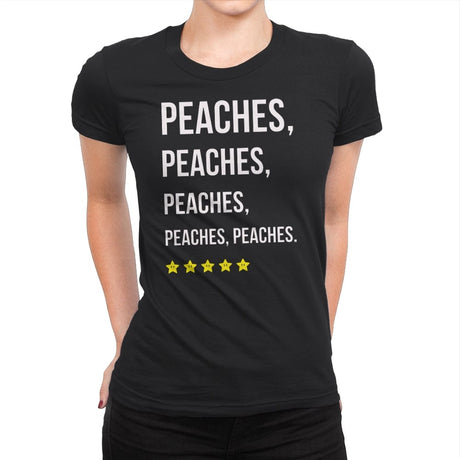 Peaches, Five Stars - Womens Premium T-Shirts RIPT Apparel Small / Black