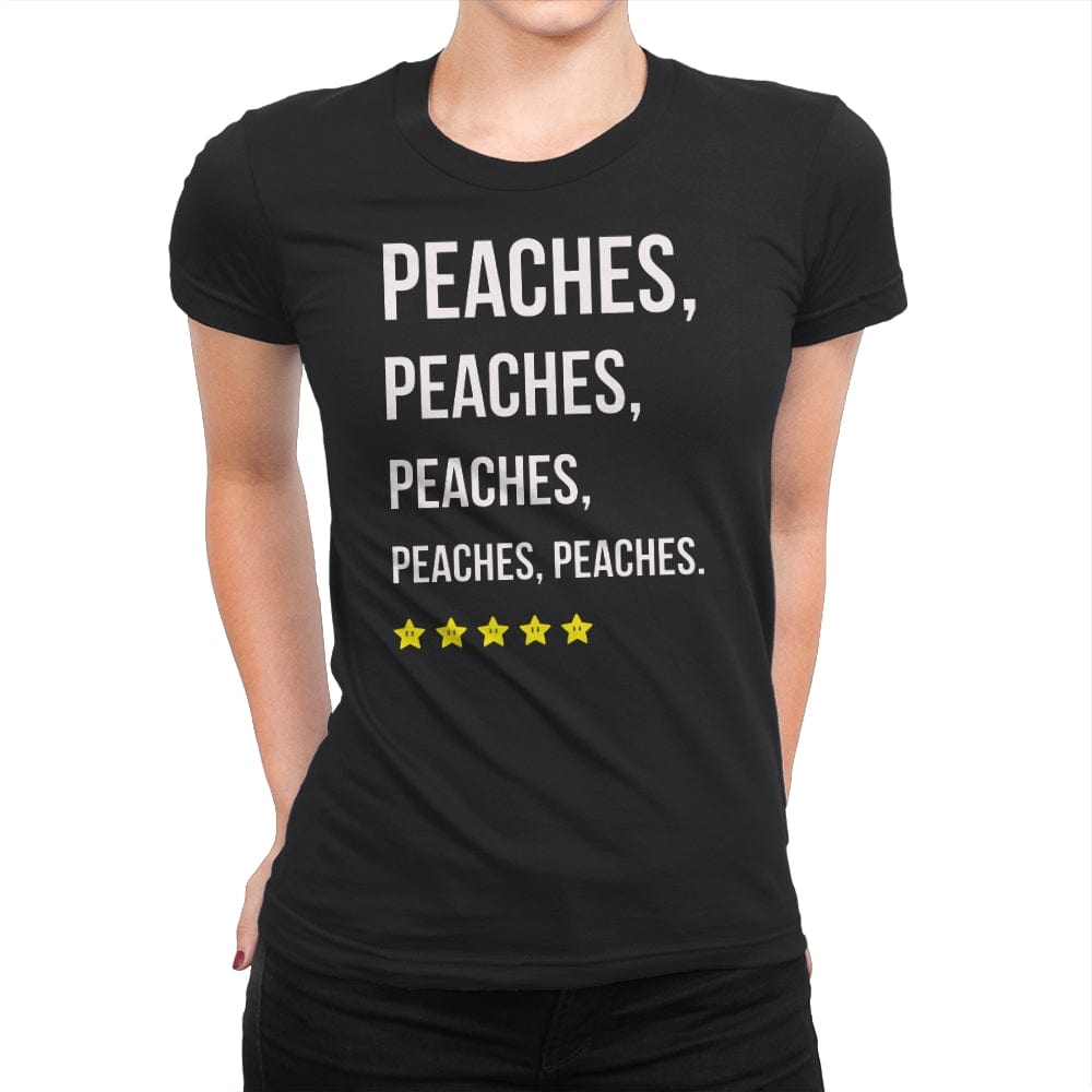 Peaches, Five Stars - Womens Premium T-Shirts RIPT Apparel Small / Black