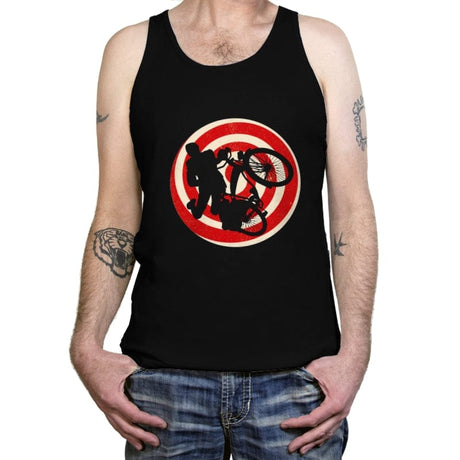 Pee Wee Herman On His Bike - Tanktop Tanktop RIPT Apparel X-Small / Black