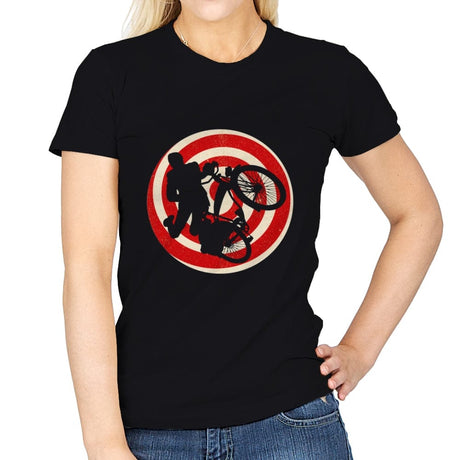Pee Wee Herman On His Bike - Womens T-Shirts RIPT Apparel Small / Black