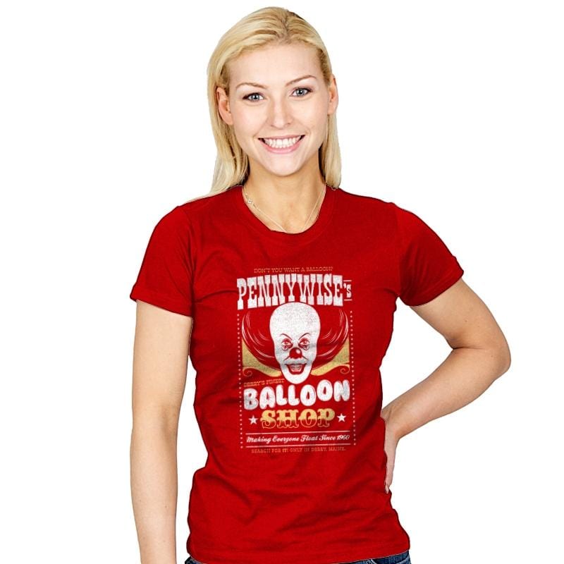 Pennywise's Balloon Shop - Womens T-Shirts RIPT Apparel Small / Red