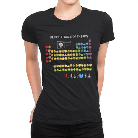 Periodic Table of the RPG - Womens Premium T-Shirts RIPT Apparel Small / Black