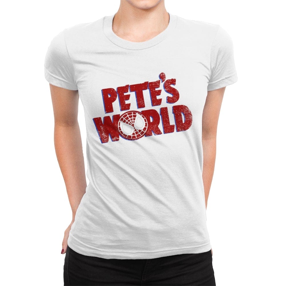 Pete's World - Womens Premium T-Shirts RIPT Apparel Small / White