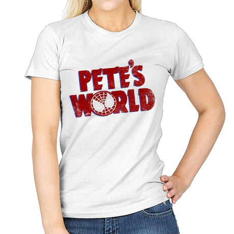 Pete's World - Womens T-Shirts RIPT Apparel Small / White