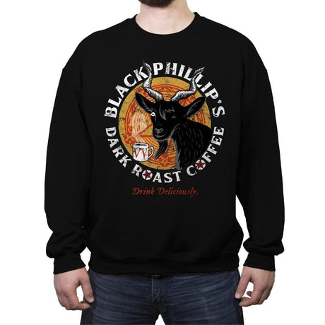 Phillip's Dark Roast - Crew Neck Sweatshirt Crew Neck Sweatshirt RIPT Apparel Small / Black