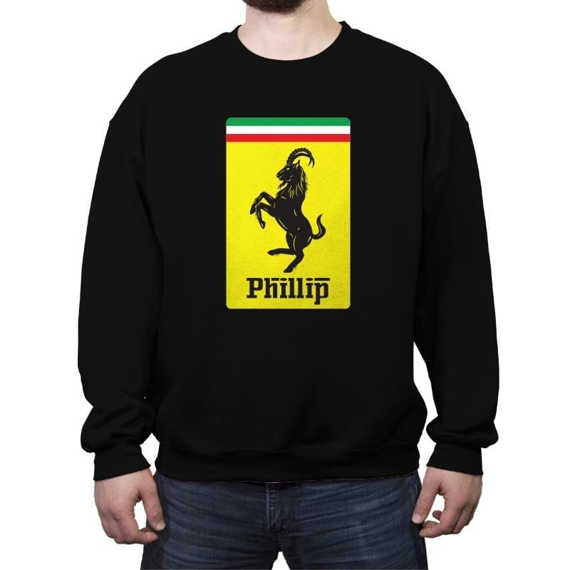 Phillip v Ferrari - Crew Neck Sweatshirt Crew Neck Sweatshirt RIPT Apparel Small / Black