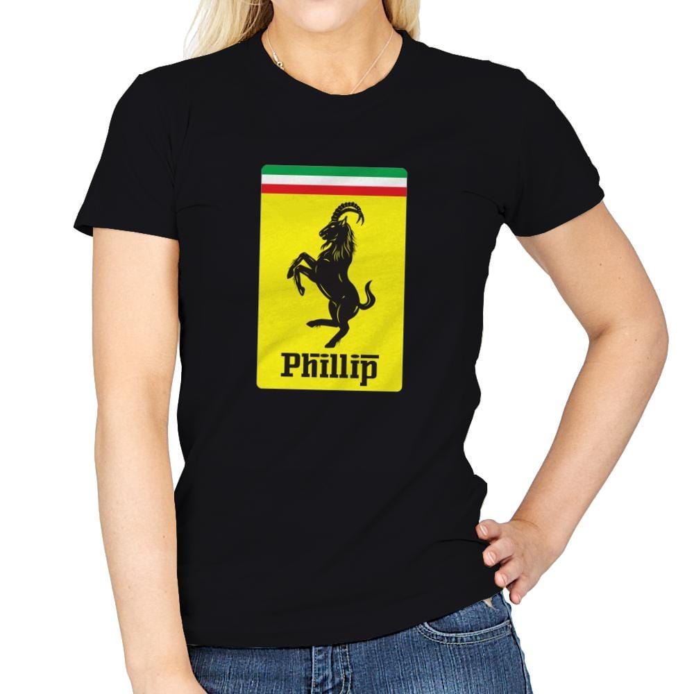 Phillip v Ferrari - Womens T-Shirts RIPT Apparel Small / Black