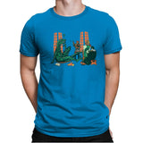 Philosoraptor Oil on Wood - Mens Premium T-Shirts RIPT Apparel Small / Turqouise