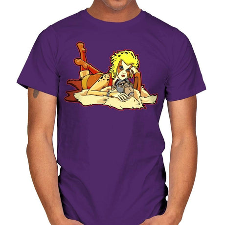 Pin-up Cheetah - Mens T-Shirts RIPT Apparel Small / Purple