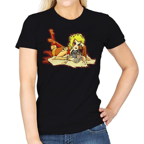 Pin-up Cheetah - Womens T-Shirts RIPT Apparel Small / Black