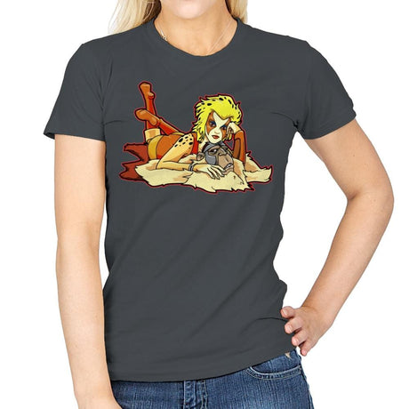 Pin-up Cheetah - Womens T-Shirts RIPT Apparel Small / Charcoal