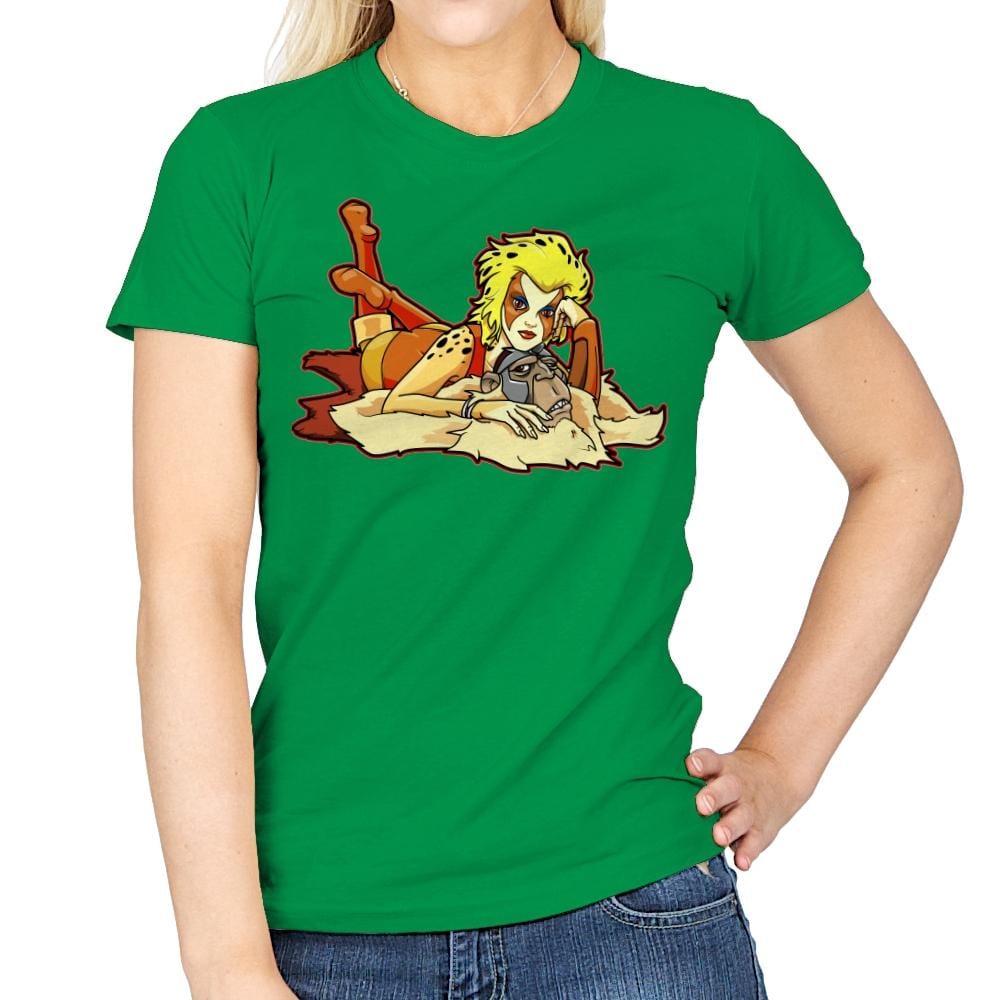 Pin-up Cheetah - Womens T-Shirts RIPT Apparel Small / Irish Green