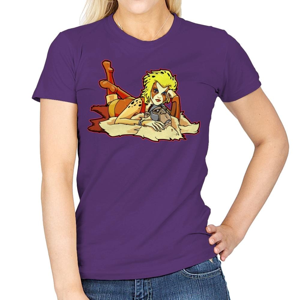 Pin-up Cheetah - Womens T-Shirts RIPT Apparel Small / Purple