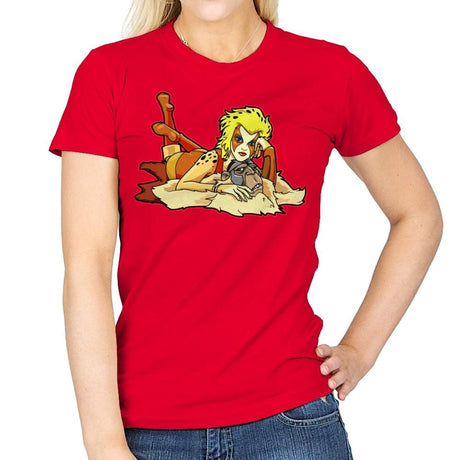 Pin-up Cheetah - Womens T-Shirts RIPT Apparel Small / Red