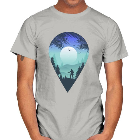 Pin Your Destination - Mens T-Shirts RIPT Apparel Small / Ice Grey