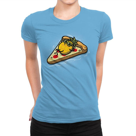 Pineapple Loves Pizza - Womens Premium T-Shirts RIPT Apparel Small / Turquoise