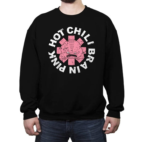 Pink Hot Chili Brain - Crew Neck Sweatshirt Crew Neck Sweatshirt RIPT Apparel Small / Black