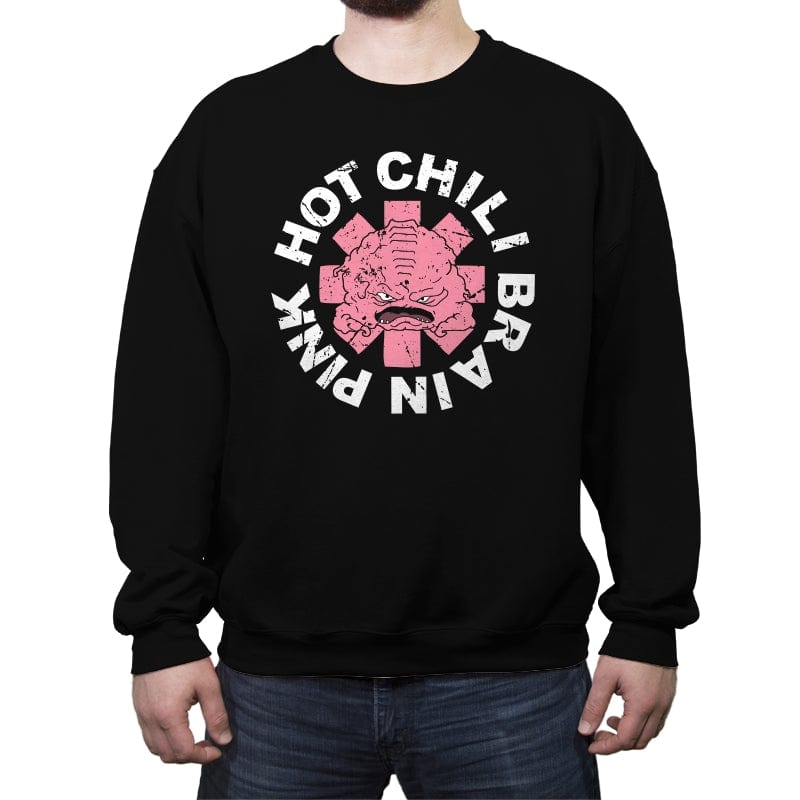 Pink Hot Chili Brain - Crew Neck Sweatshirt Crew Neck Sweatshirt RIPT Apparel Small / Black