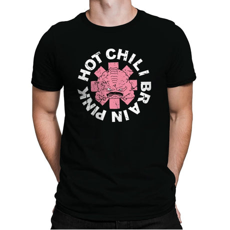 Pink Hot Chili Brain - Mens Premium T-Shirts RIPT Apparel Small / Black