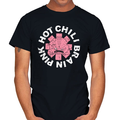 Pink Hot Chili Brain - Mens T-Shirts RIPT Apparel Small / Black