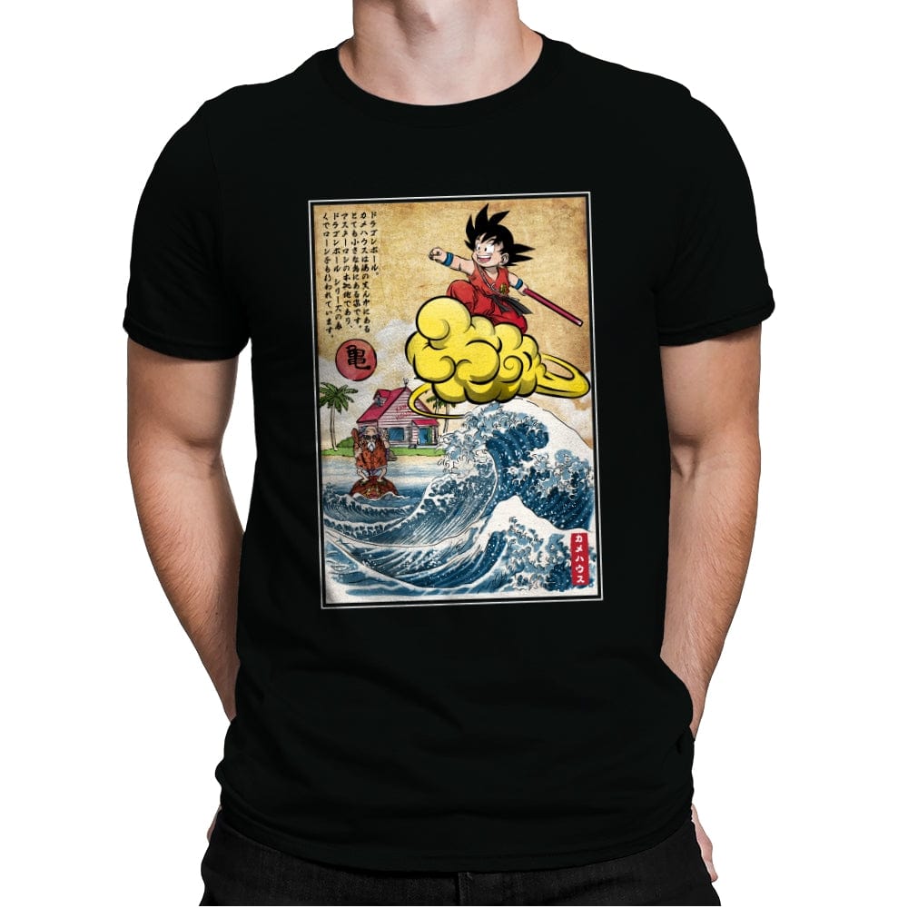 Pink House on Small Island - Mens Premium T-Shirts RIPT Apparel Small / Black