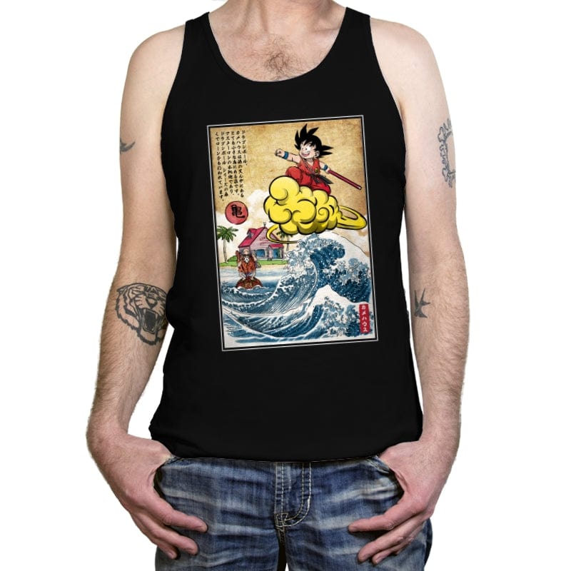 Pink House on Small Island - Tanktop Tanktop RIPT Apparel X-Small / Black