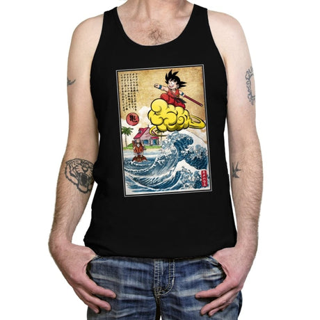 Pink House on Small Island - Tanktop Tanktop RIPT Apparel X-Small / Black