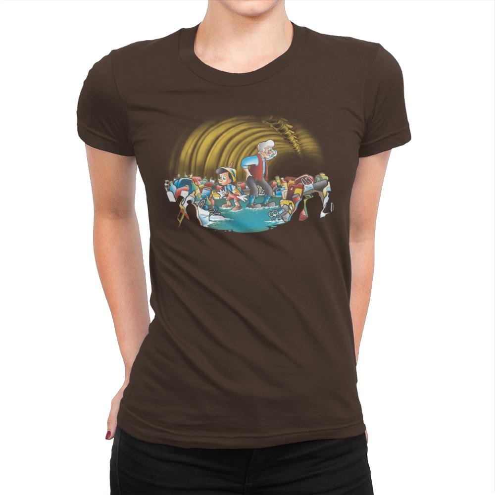 Pinocchio 2019 - Womens Premium T-Shirts RIPT Apparel Small / Dark Chocolate